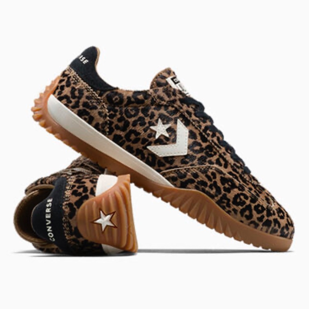 Converse Leopard Print Low-Top Sneakers with Gum Sole